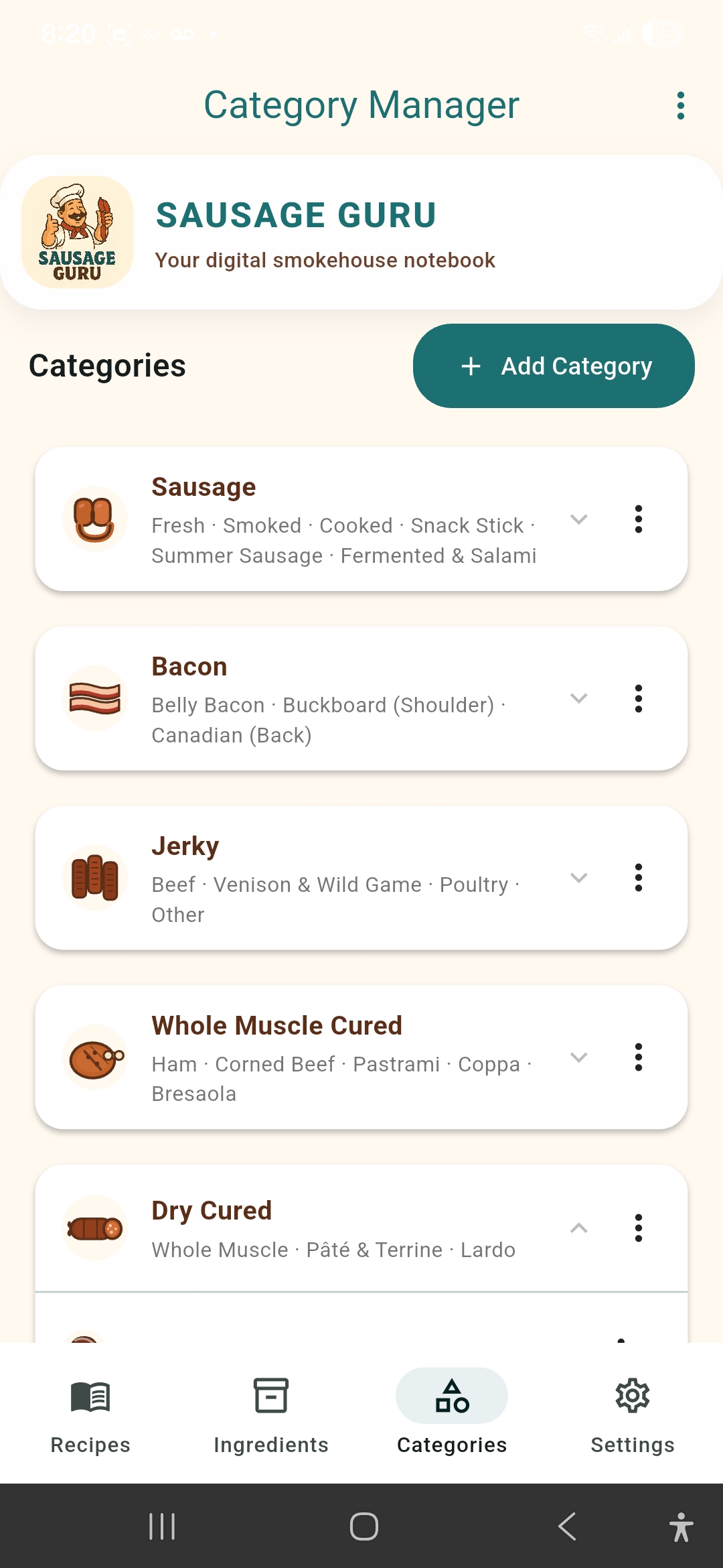 Category manager with all meat types